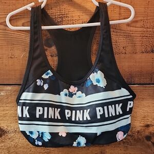Black Floral Sports Bra